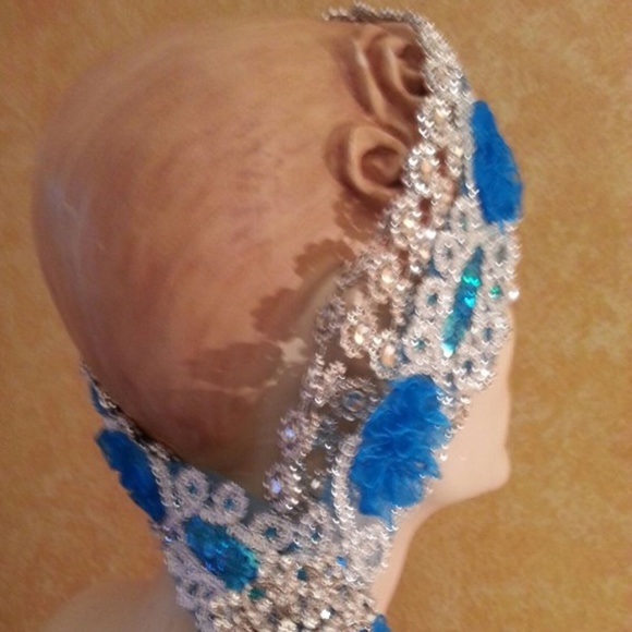 Gatsby Silver & Turquoise Blue Headpiece main image 5